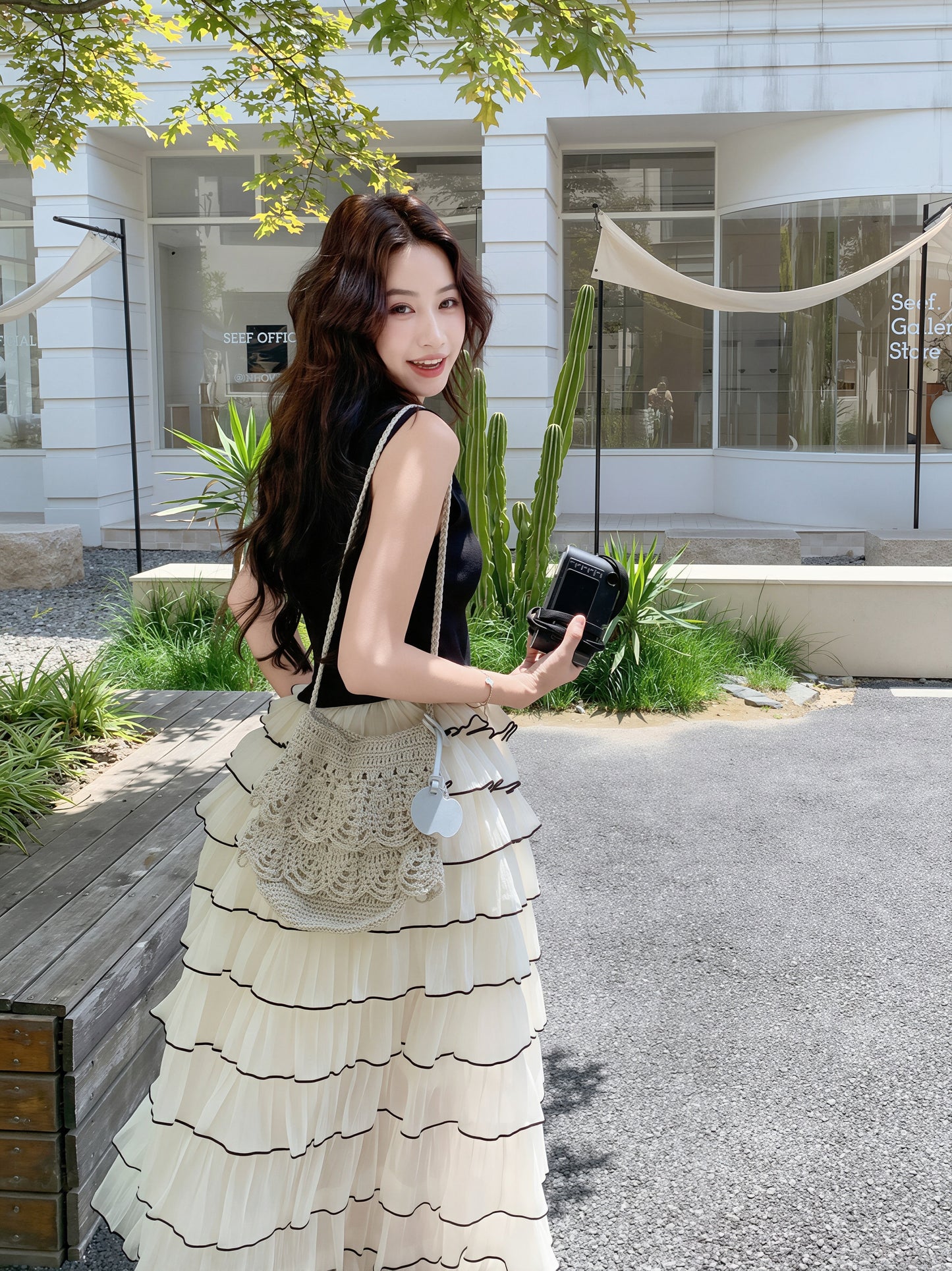 【dress】ティアードロングワンピース Q8810