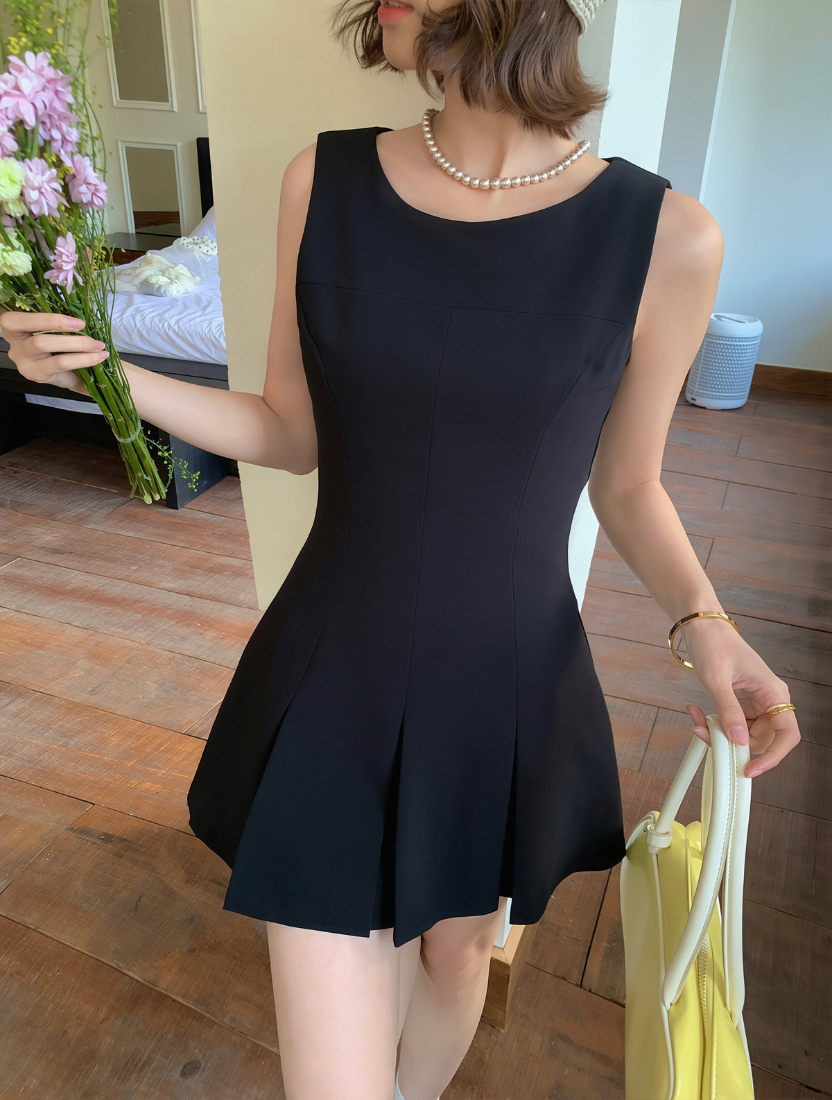 【dress】ノースリーブAラインワンピース Q8806
