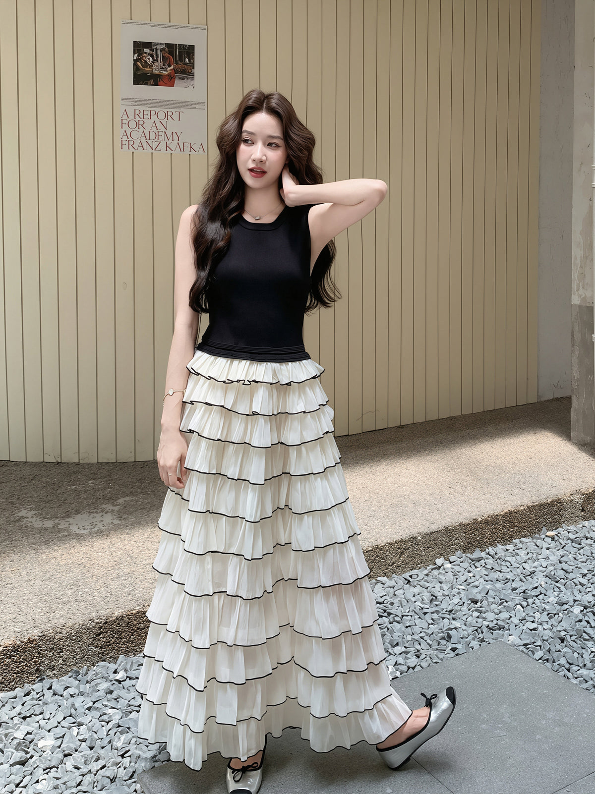 【dress】ティアードロングワンピース Q8810
