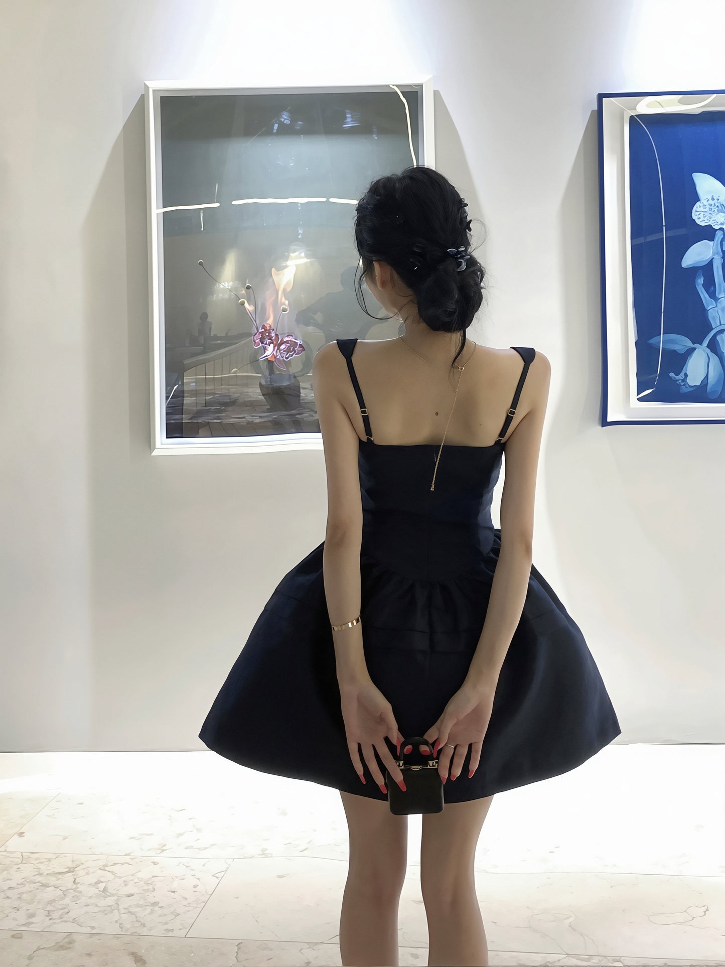 【dress】リボン付きキャミワンピース Q8740