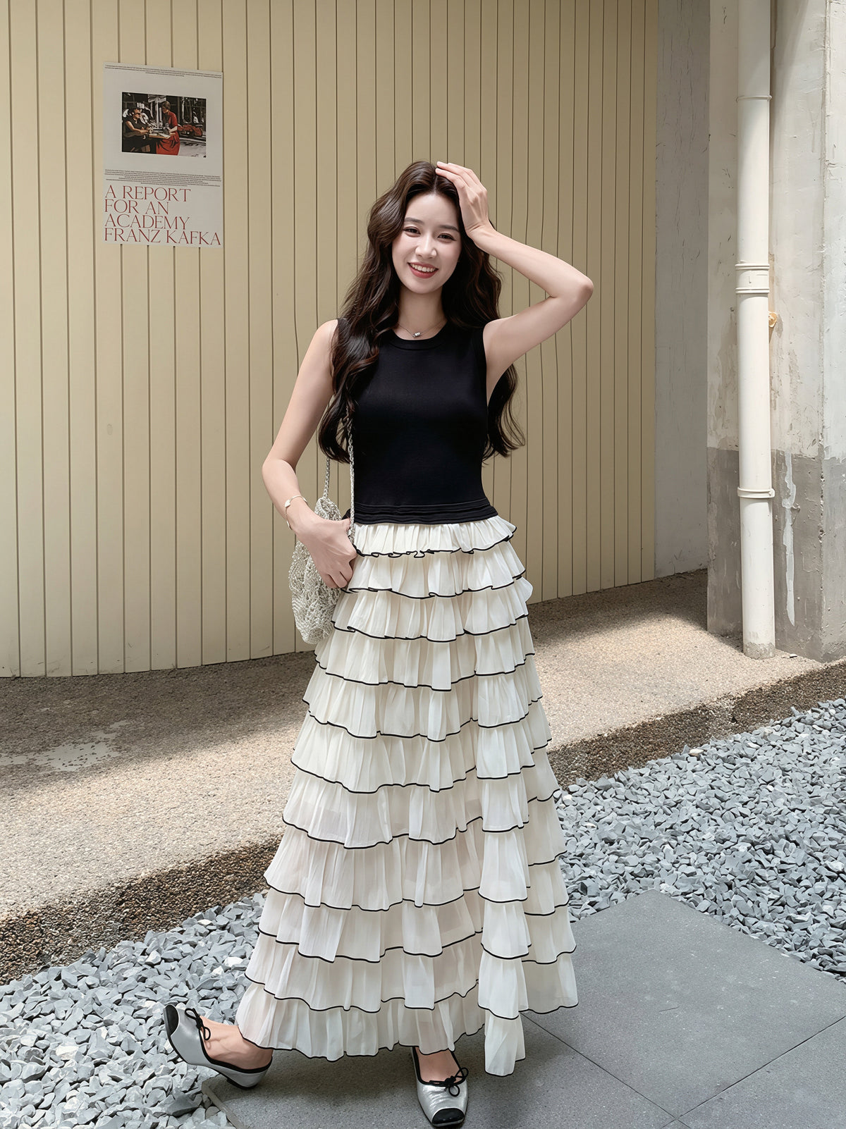 【dress】ティアードロングワンピース Q8810