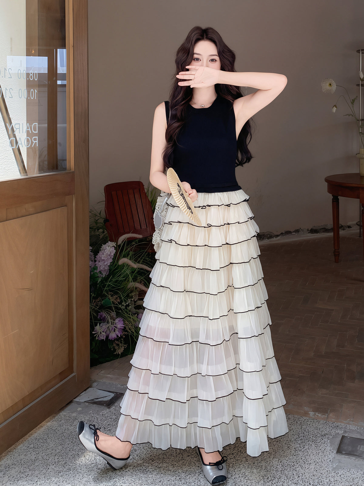 【dress】ティアードロングワンピース Q8810