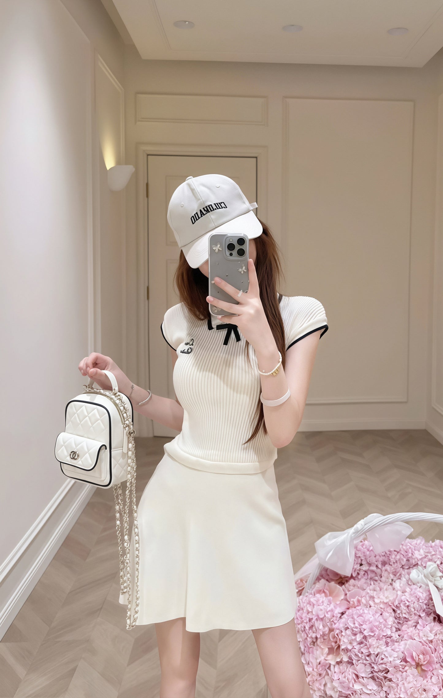 【dress】リボン付き折り襟ワンピース Q8758