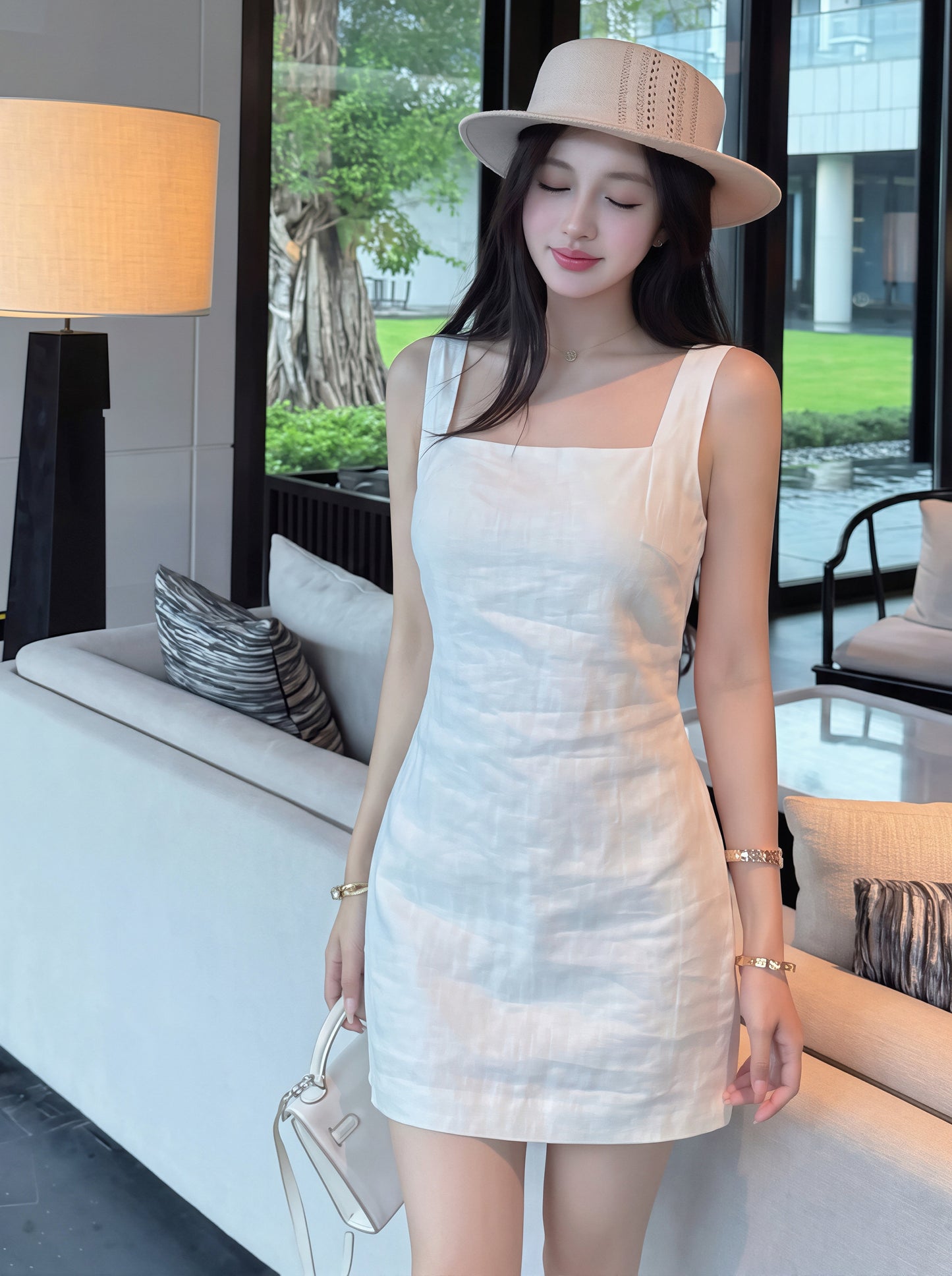 【dress】リネンキャミワンピース Q8793