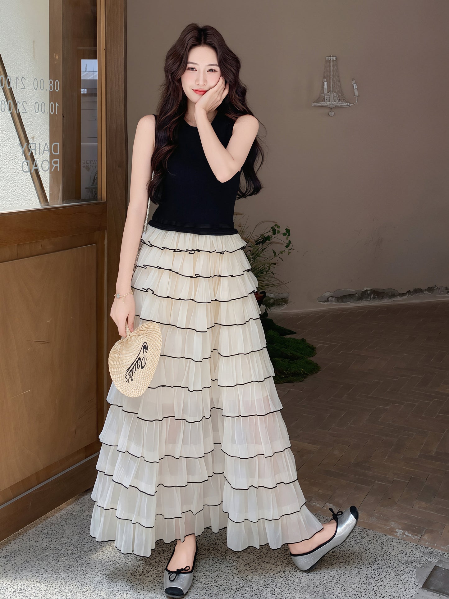 【dress】ティアードロングワンピース Q8810