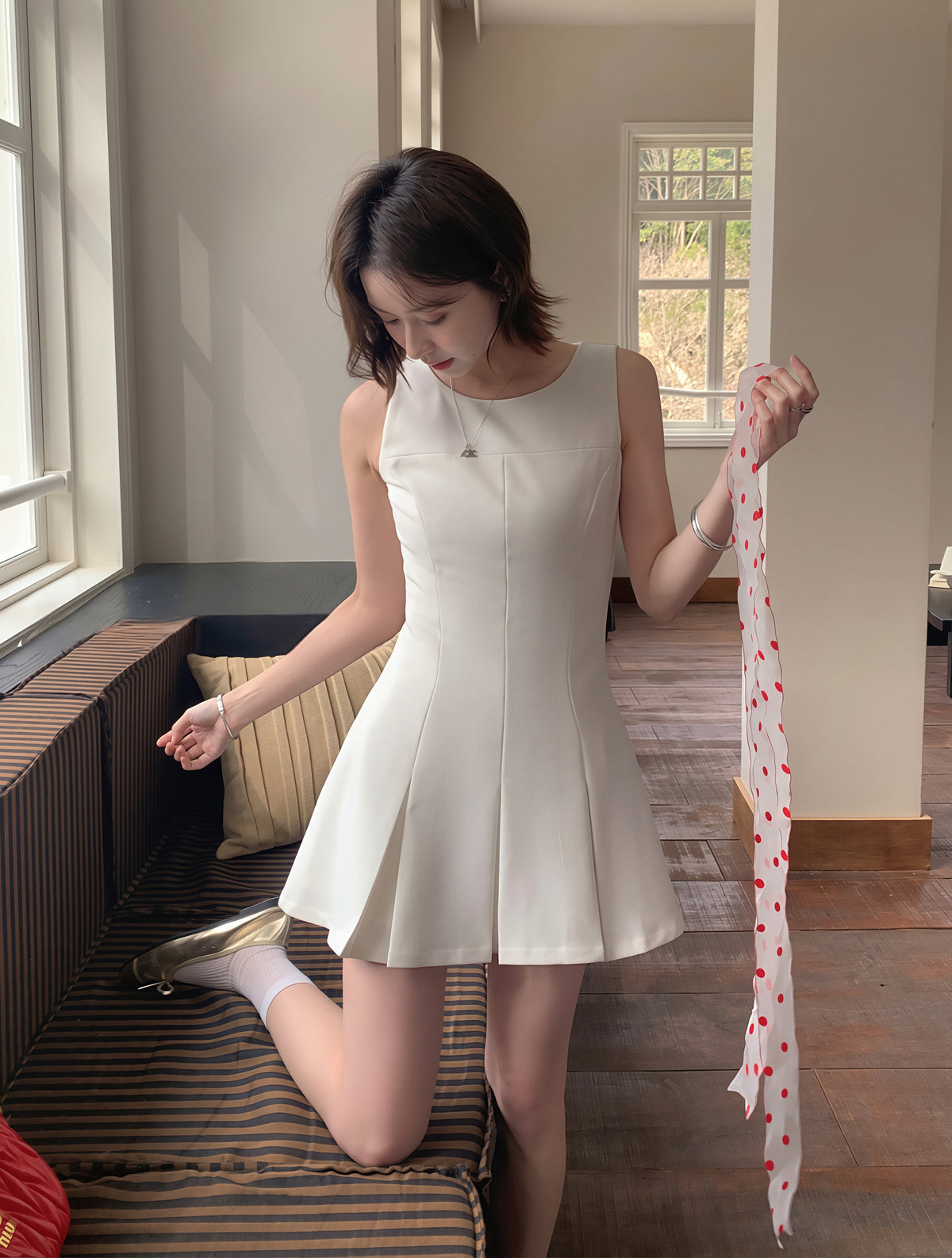 【dress】ノースリーブAラインワンピース Q8806