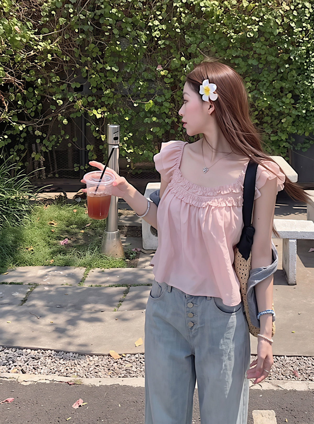 【tops】フラッタースリーブトップス Q8859