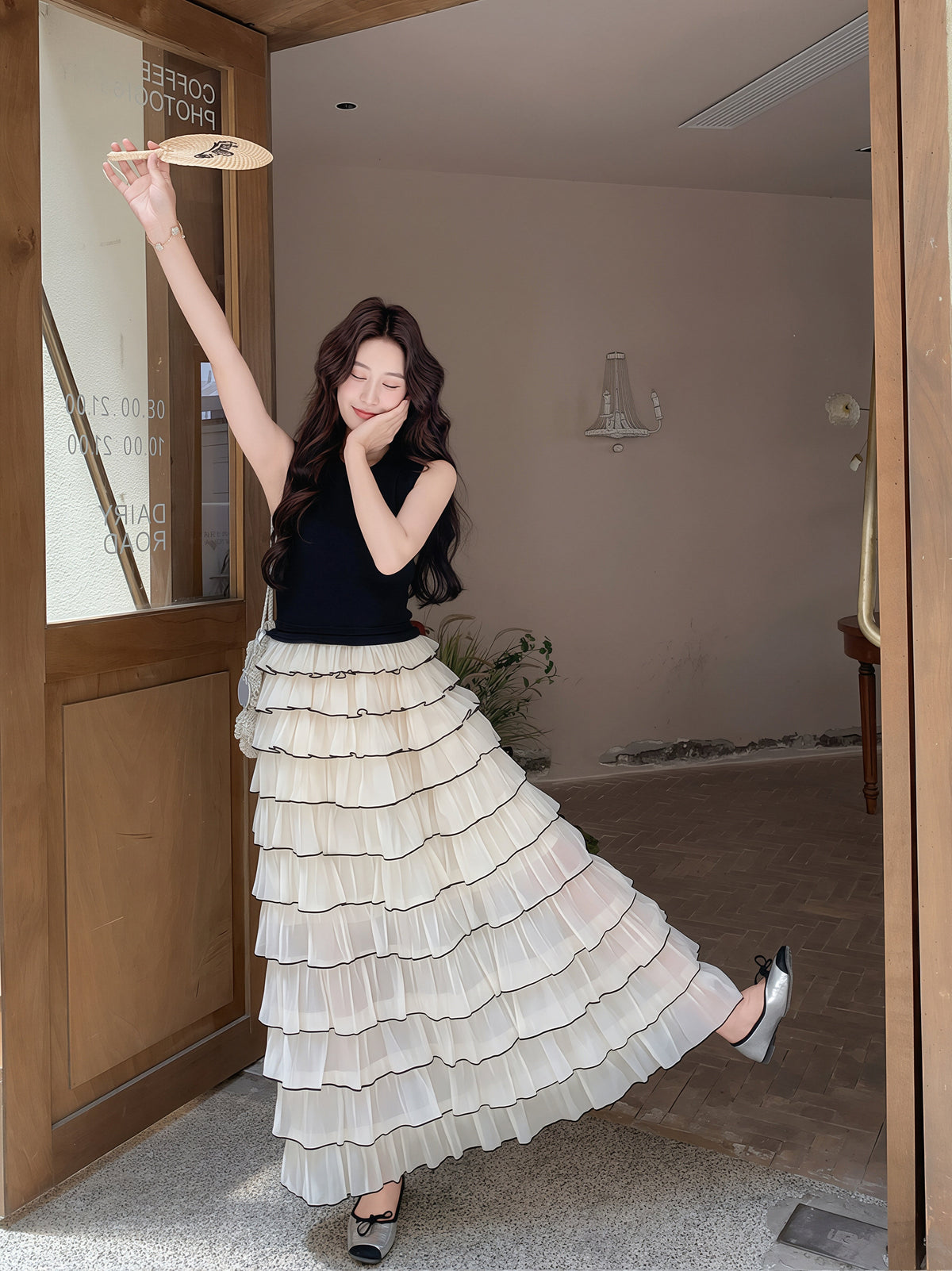 【dress】ティアードロングワンピース Q8810