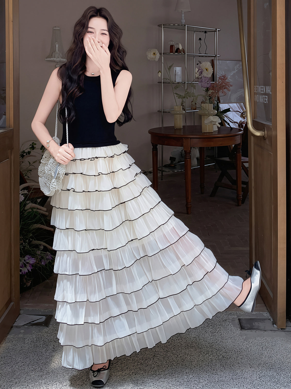【dress】ティアードロングワンピース Q8810
