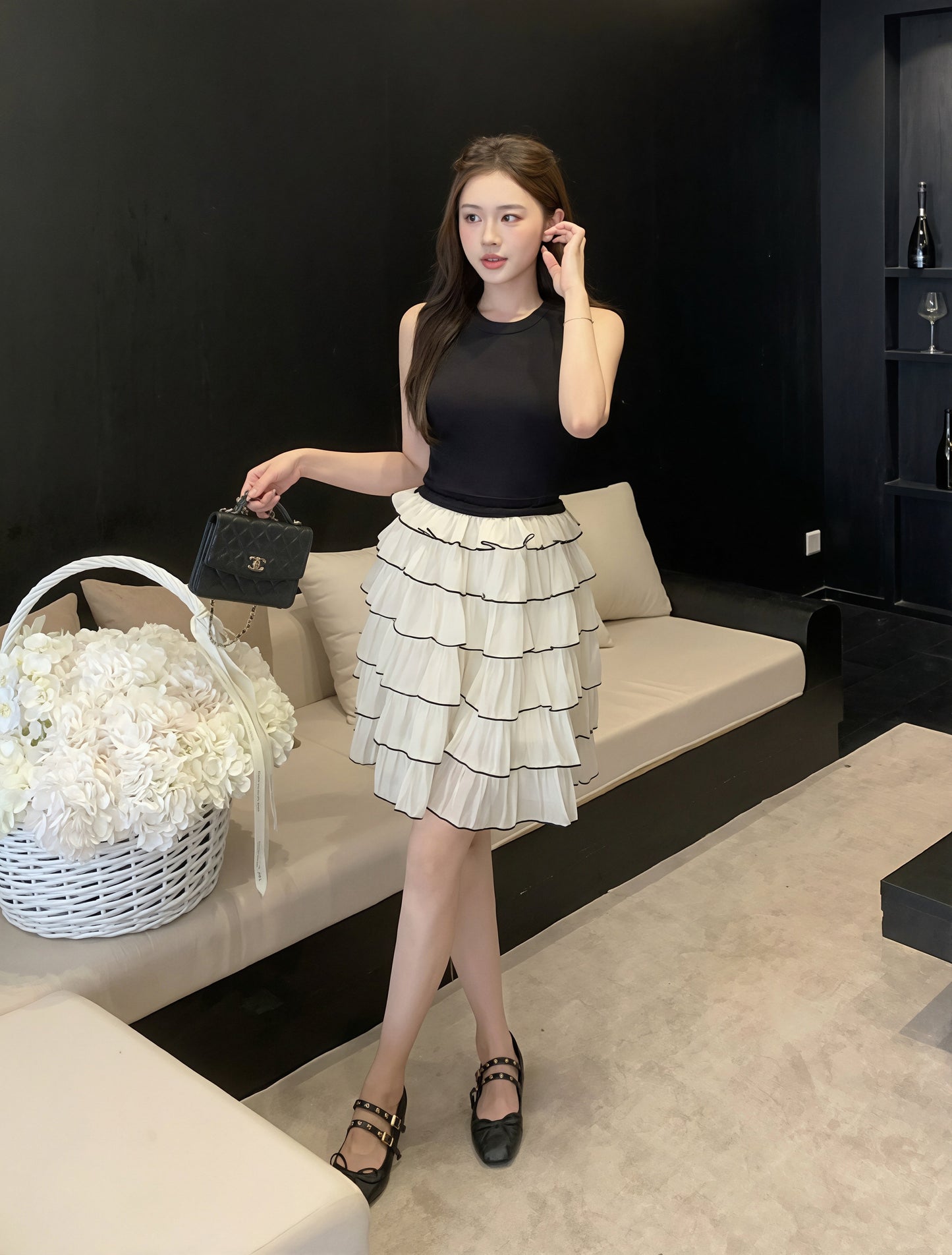 【dress】ティアードロングワンピース Q8810