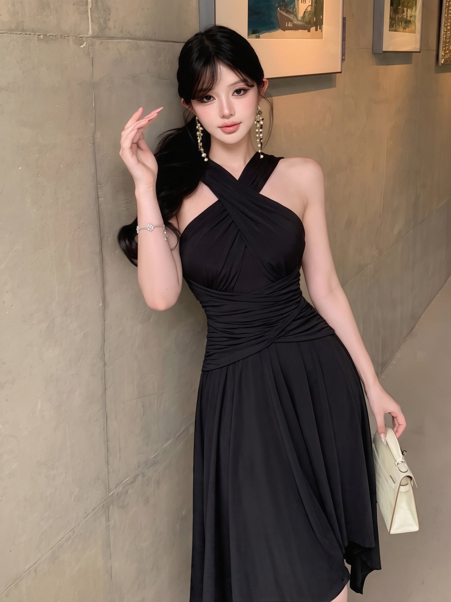 【dress】クロスネックワンピース Q8788