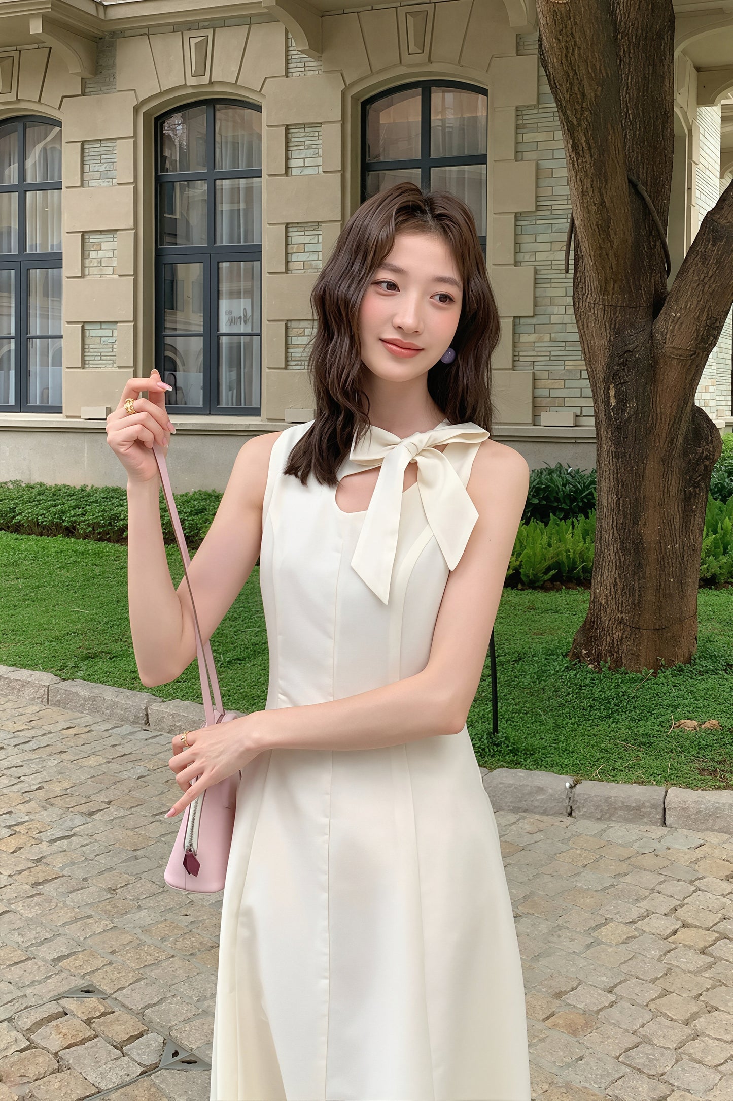 【dress】リボンロングワンピース Q8765