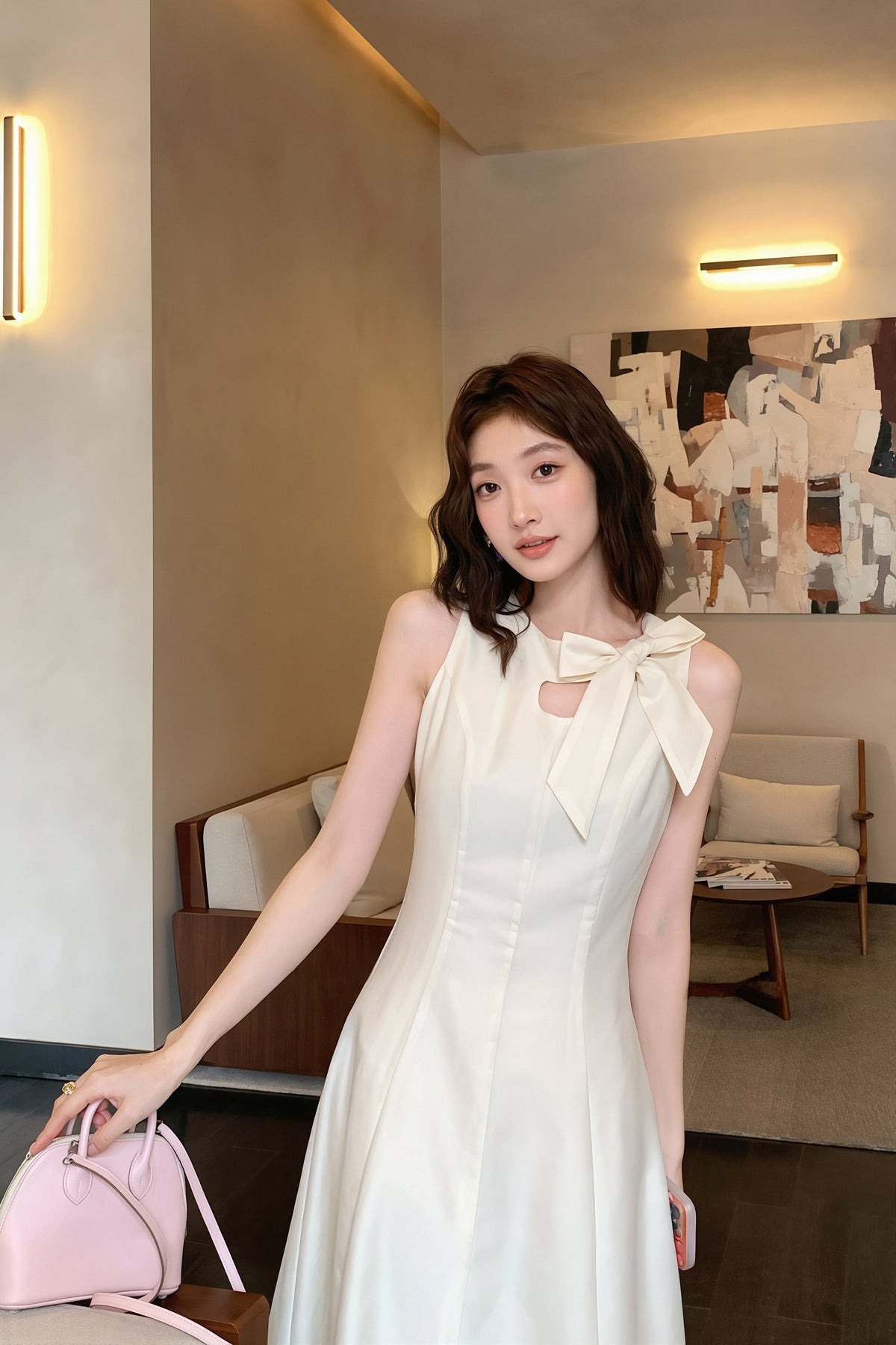 【dress】リボンロングワンピース Q8765