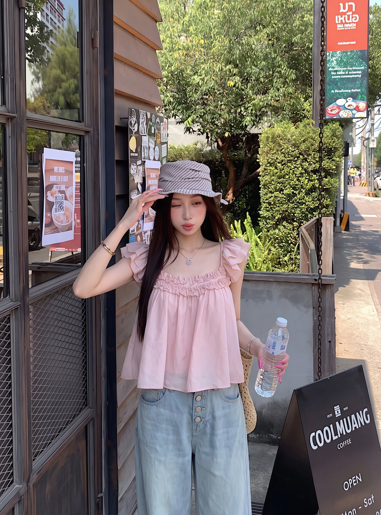 【tops】フラッタースリーブトップス Q8859