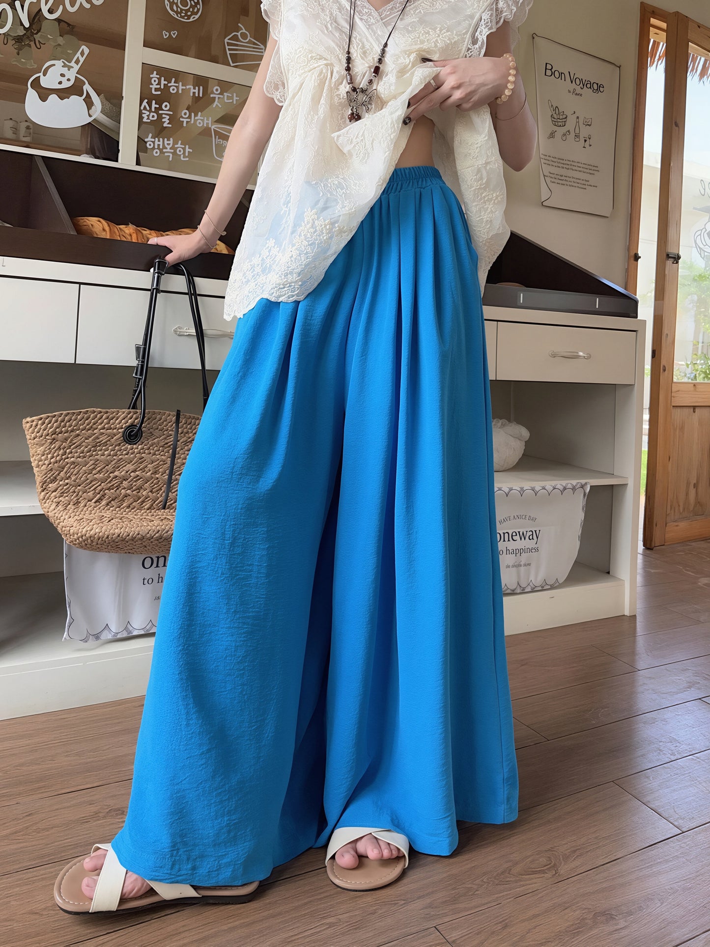 【set】レーストップス×ワイドパンツセット Q8741