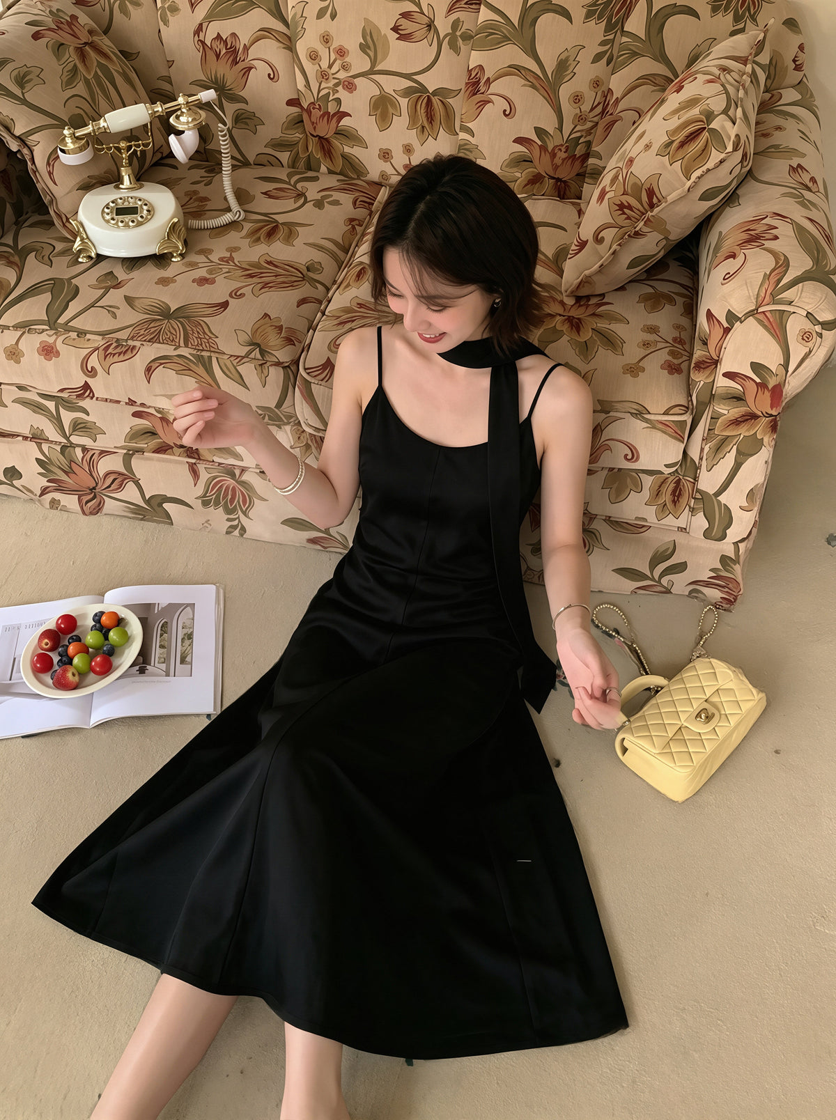 【dress】チョーカー付きロングキャミワンピース Q8823