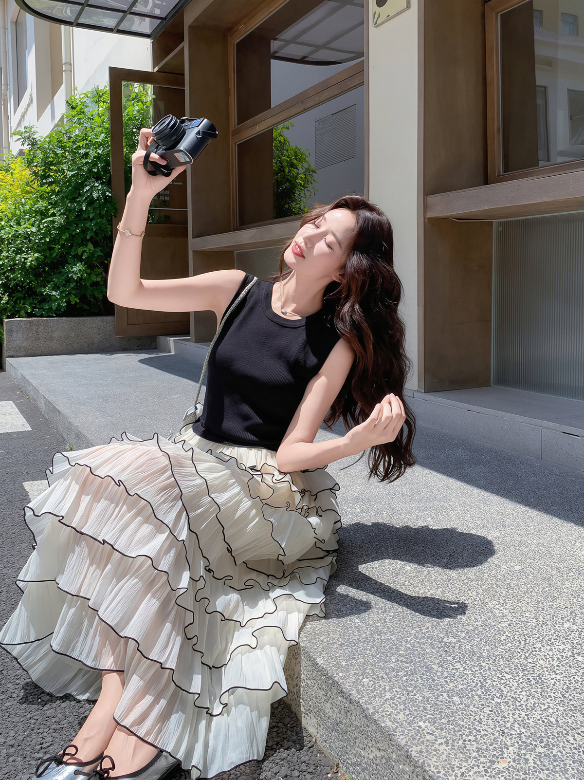 【dress】ティアードロングワンピース Q8810