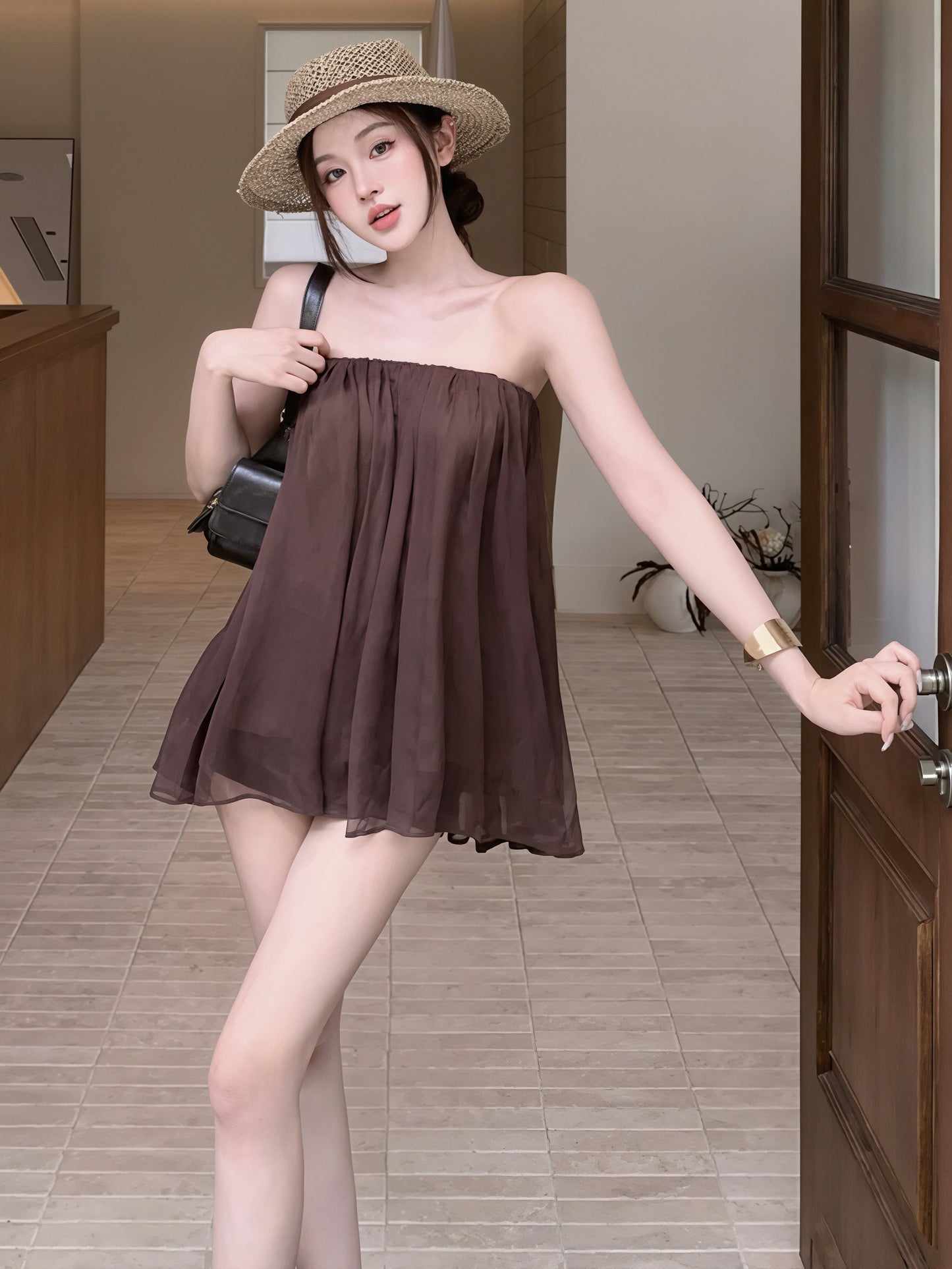 【tops】シフォンキャミソール Q8779