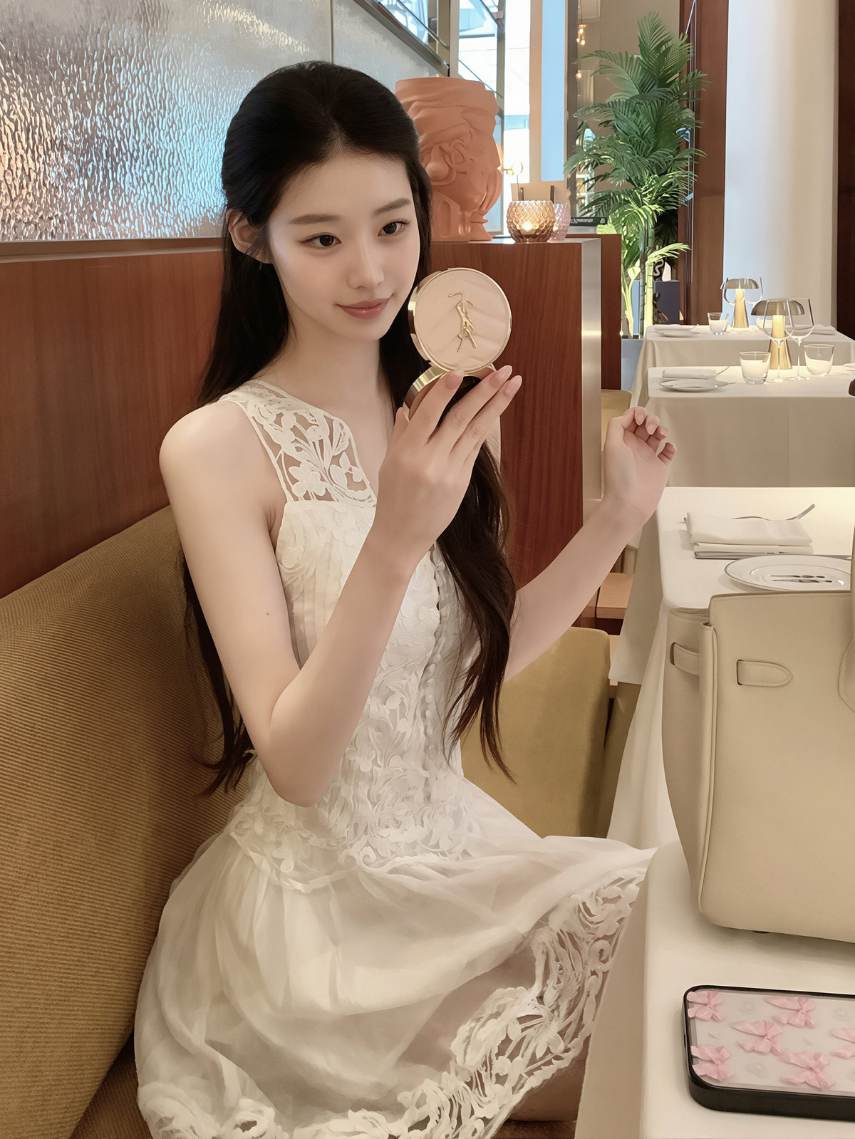 【dress】ノースリーブレースワンピース Q8873