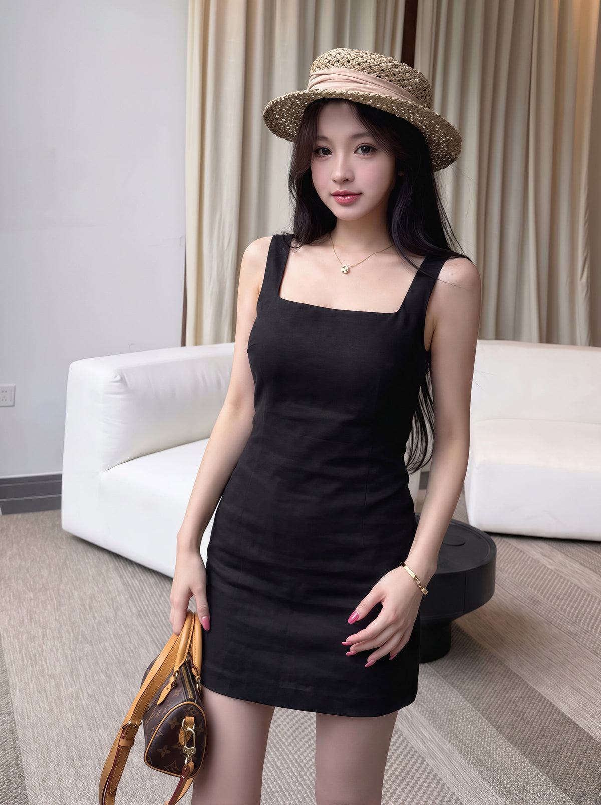 【dress】リネンキャミワンピース Q8793