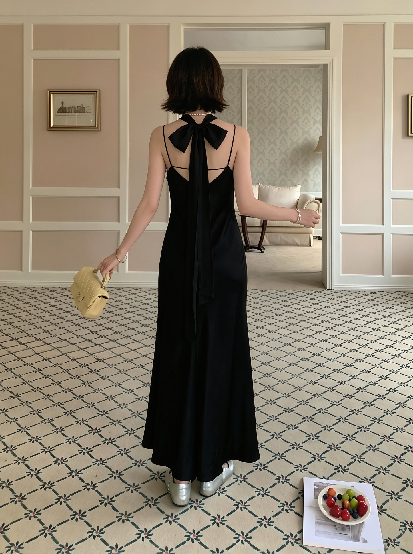 【dress】チョーカー付きロングキャミワンピース Q8823