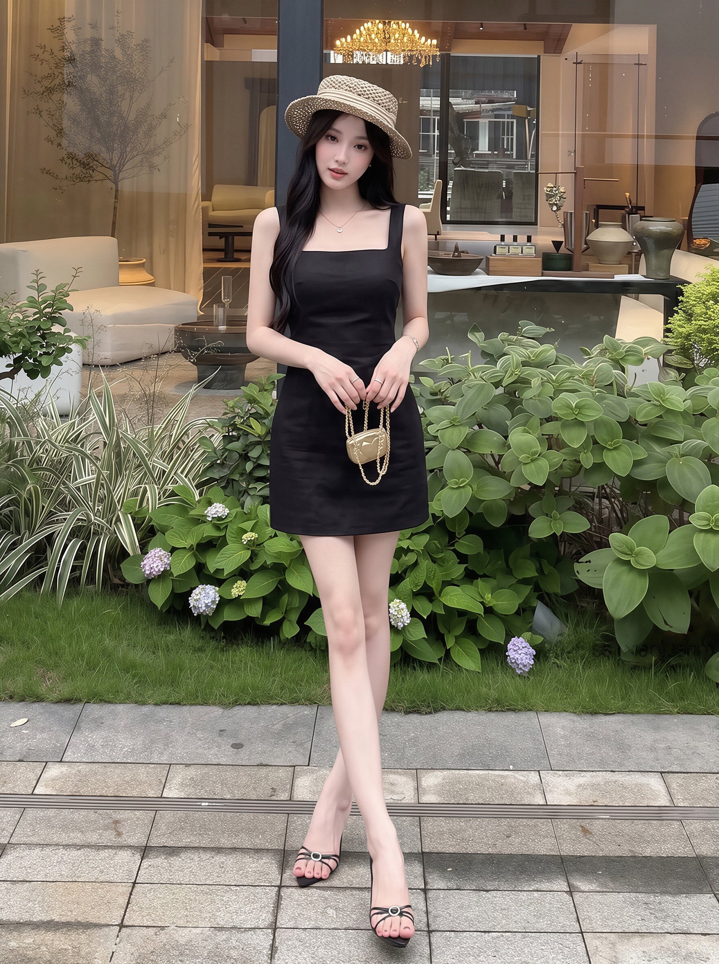 【dress】リネンキャミワンピース Q8793