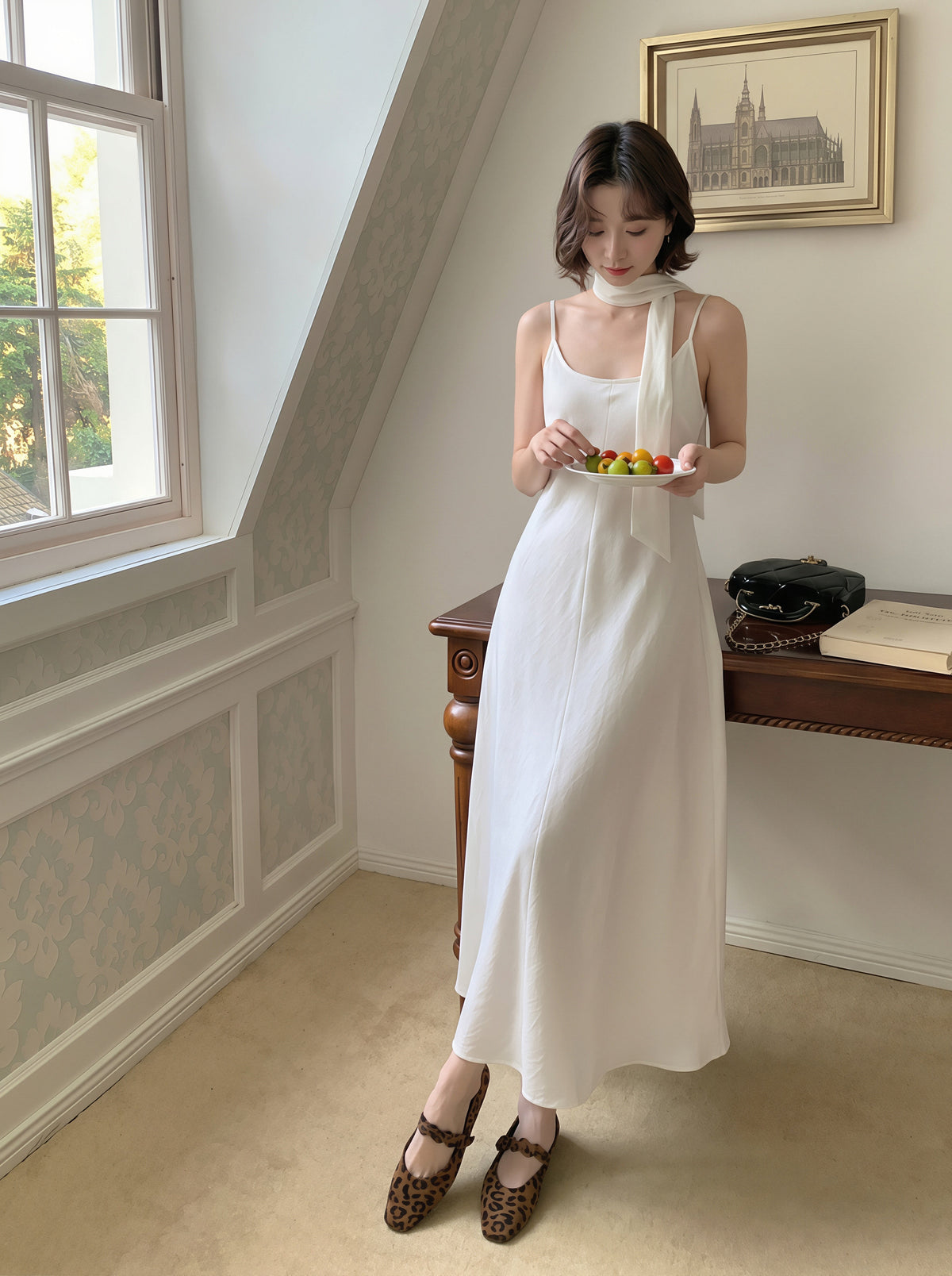 【dress】チョーカー付きロングキャミワンピース Q8823