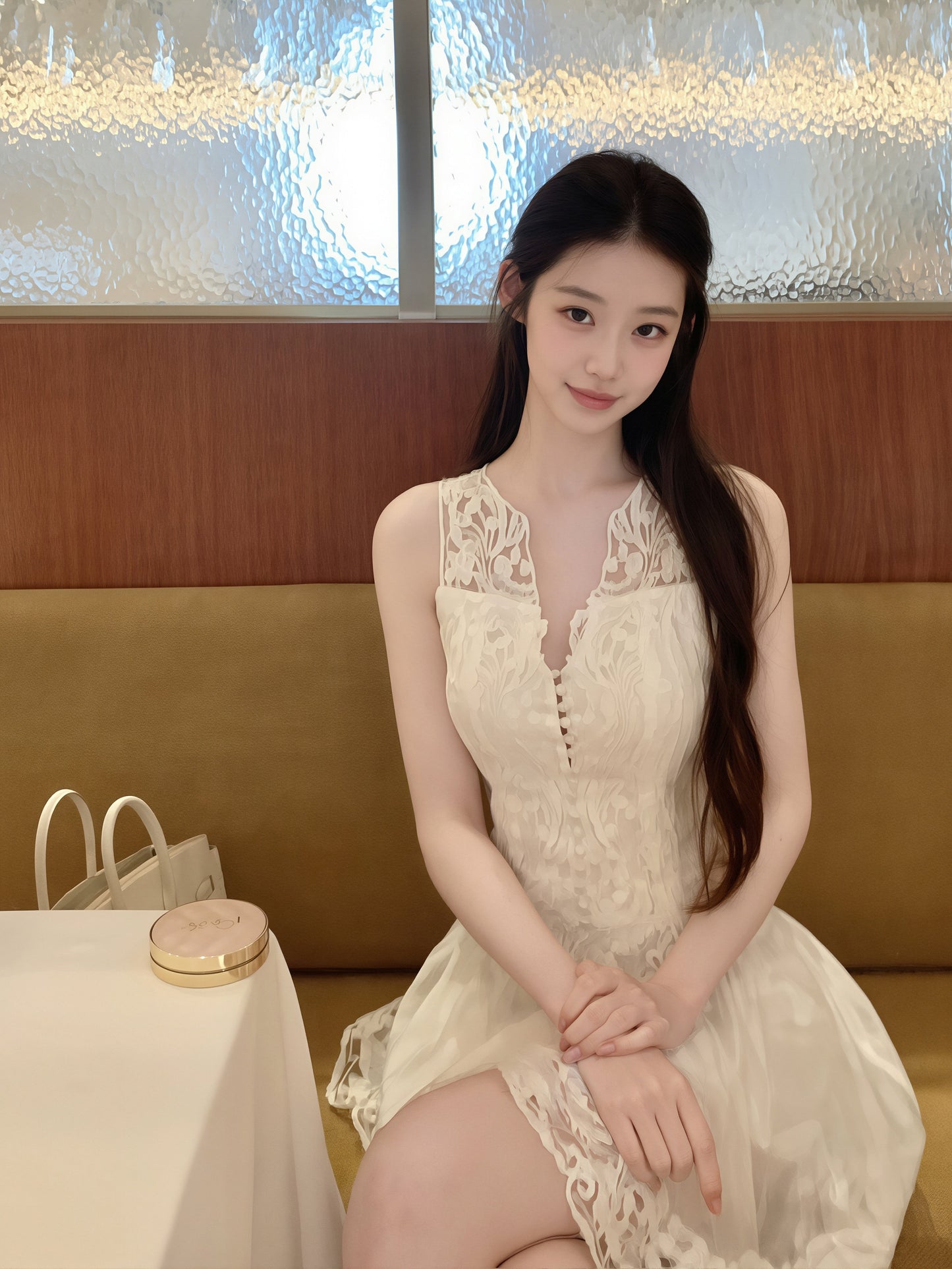 【dress】ノースリーブレースワンピース Q8873