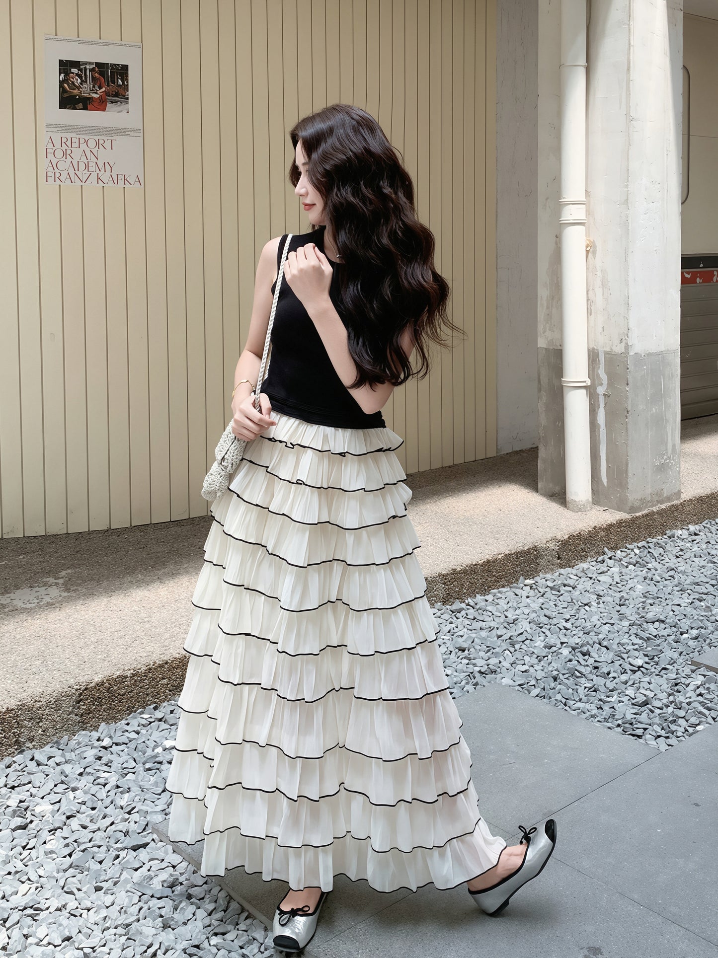 【dress】ノースリーブティアードミニワンピース Q8811