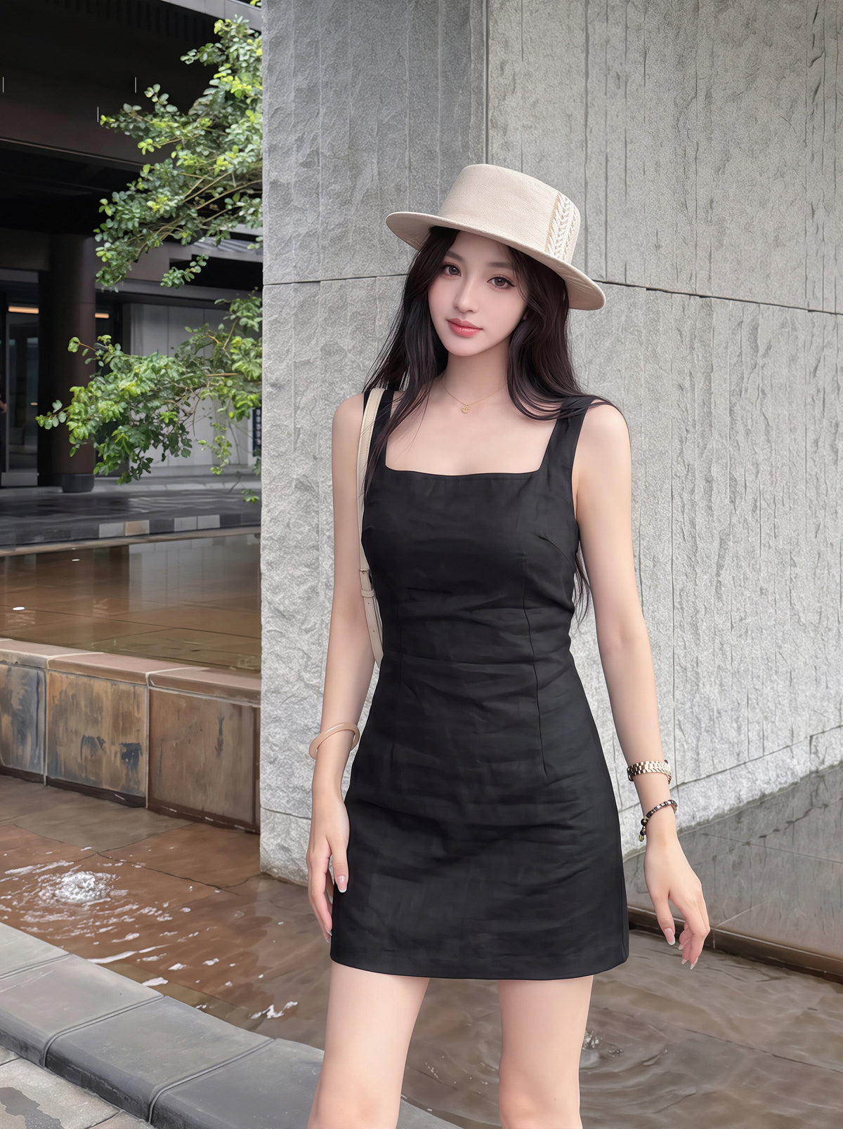 【dress】リネンキャミワンピース Q8793