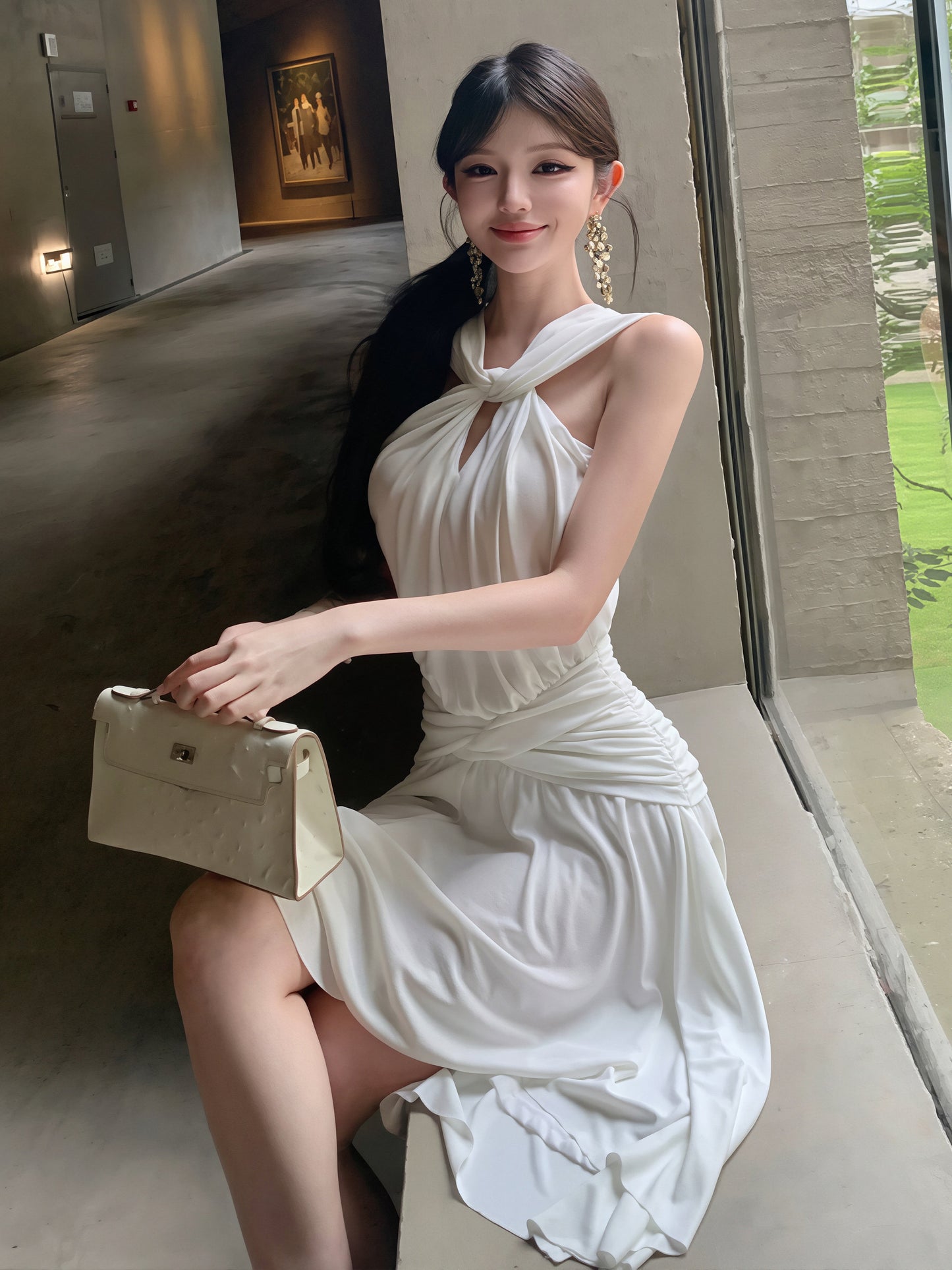 【dress】クロスネックワンピース Q8788
