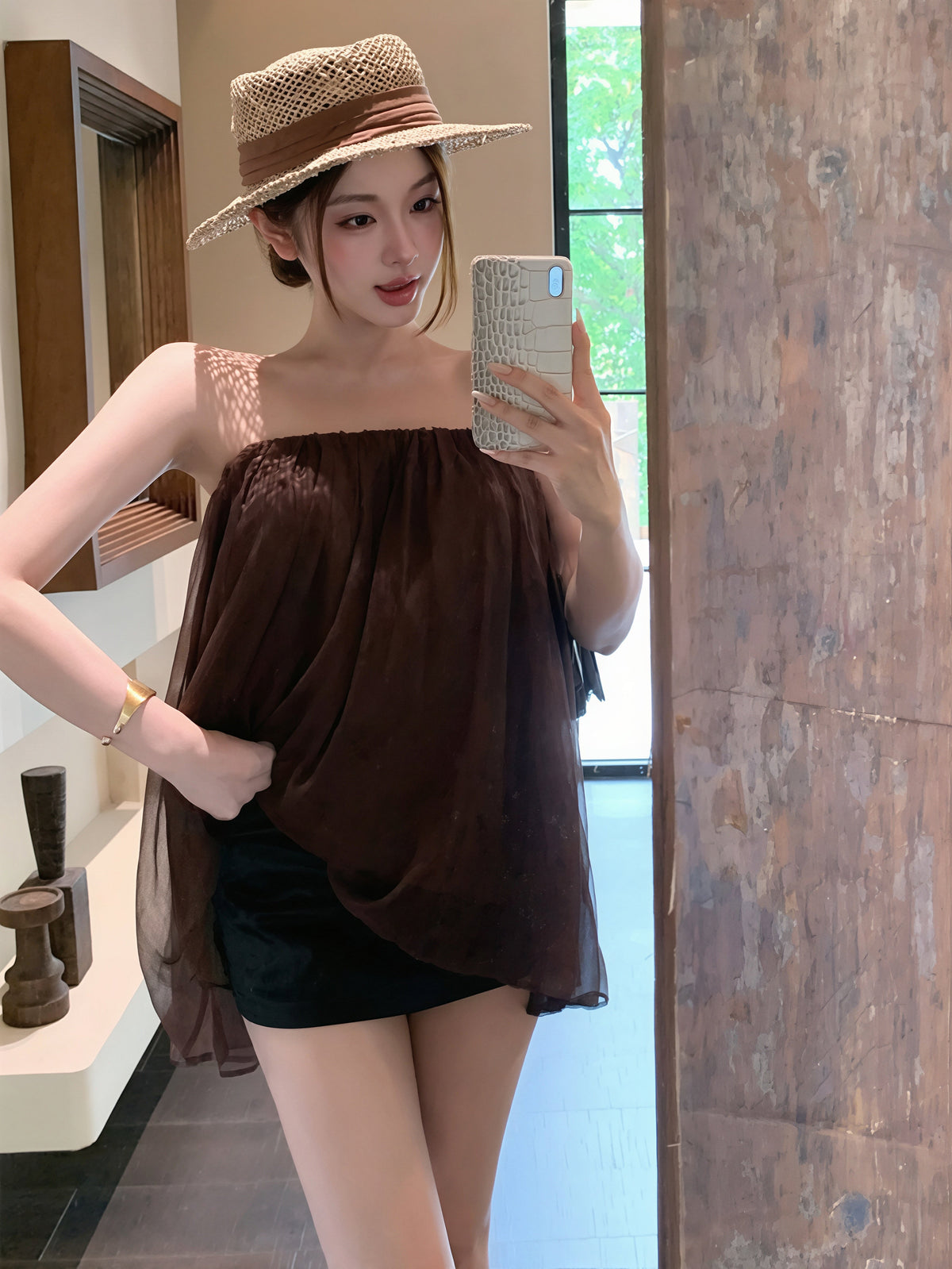 【tops】シフォンキャミソール Q8779