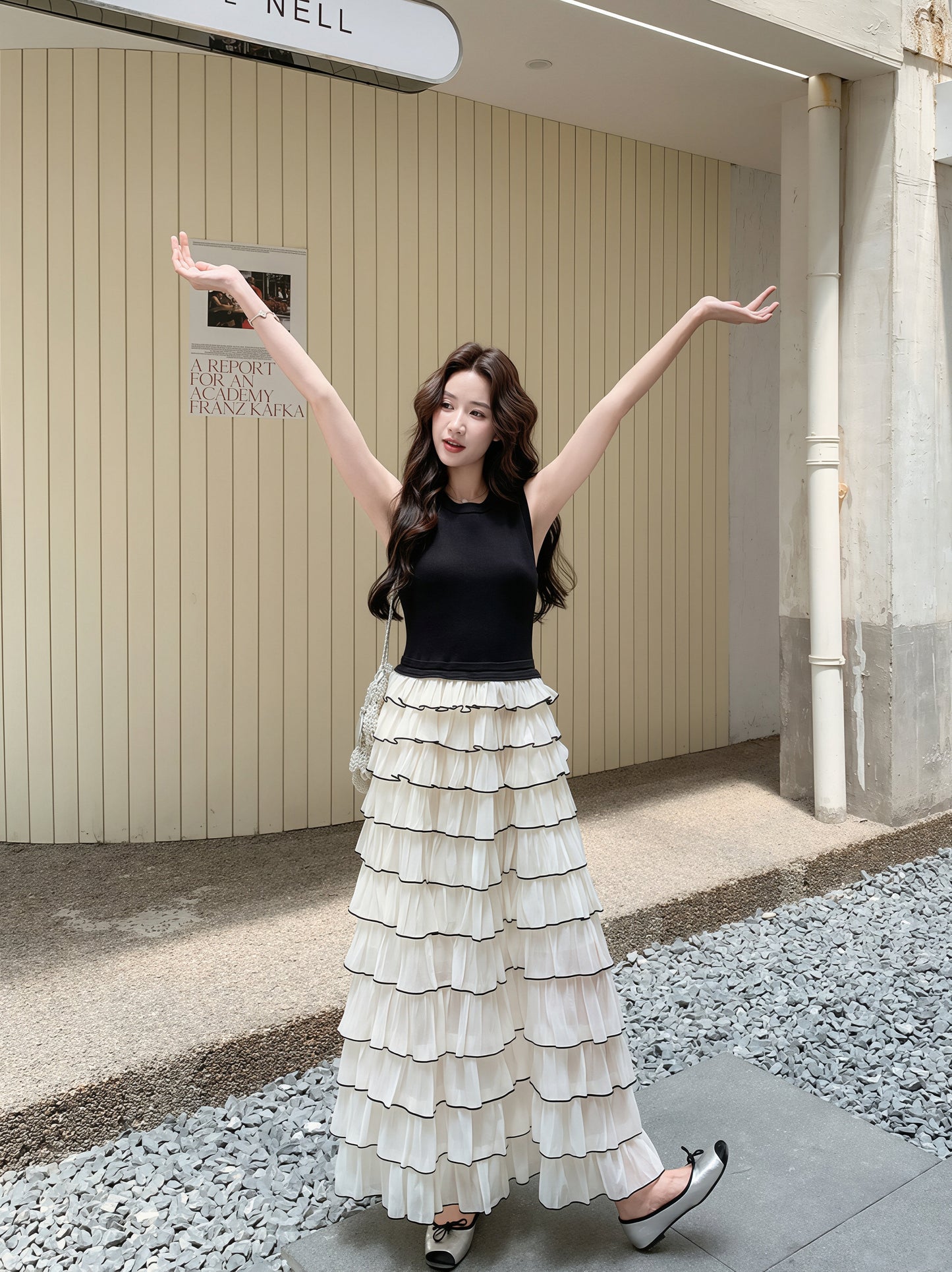 【dress】ティアードロングワンピース Q8810