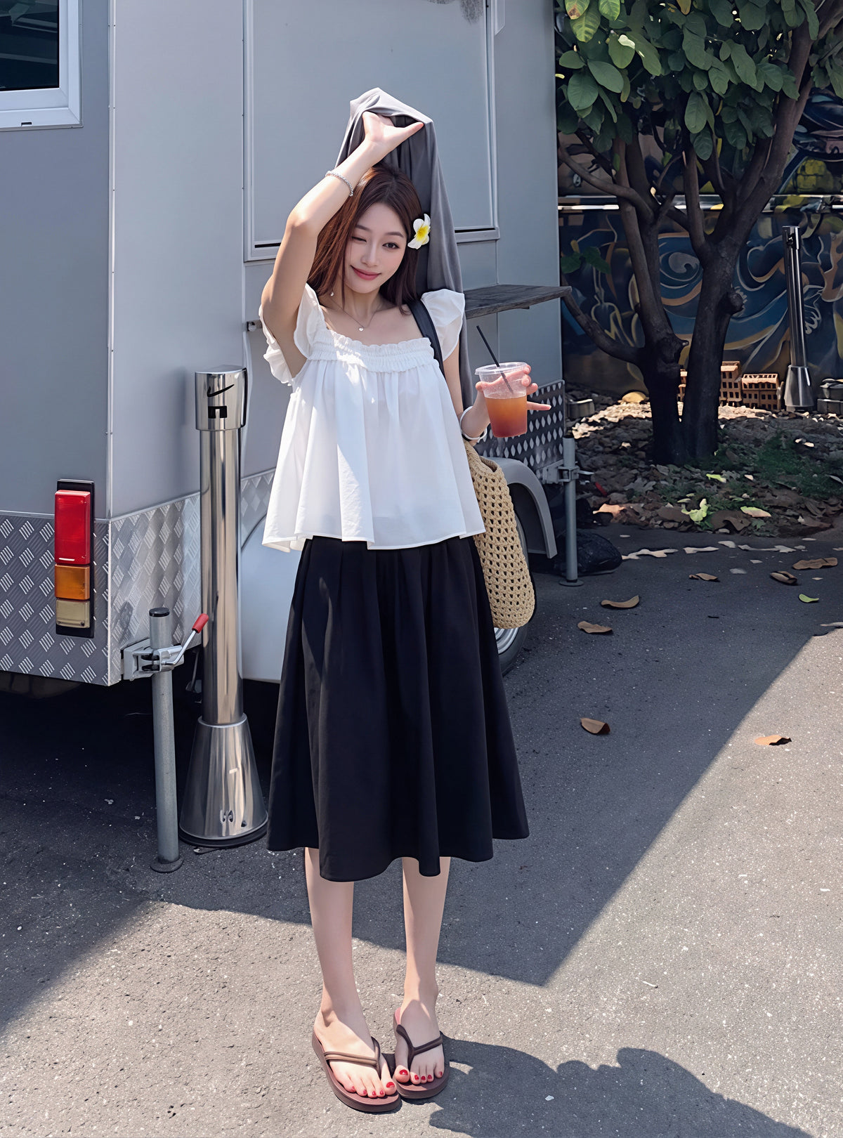 【tops】フラッタースリーブトップス Q8859