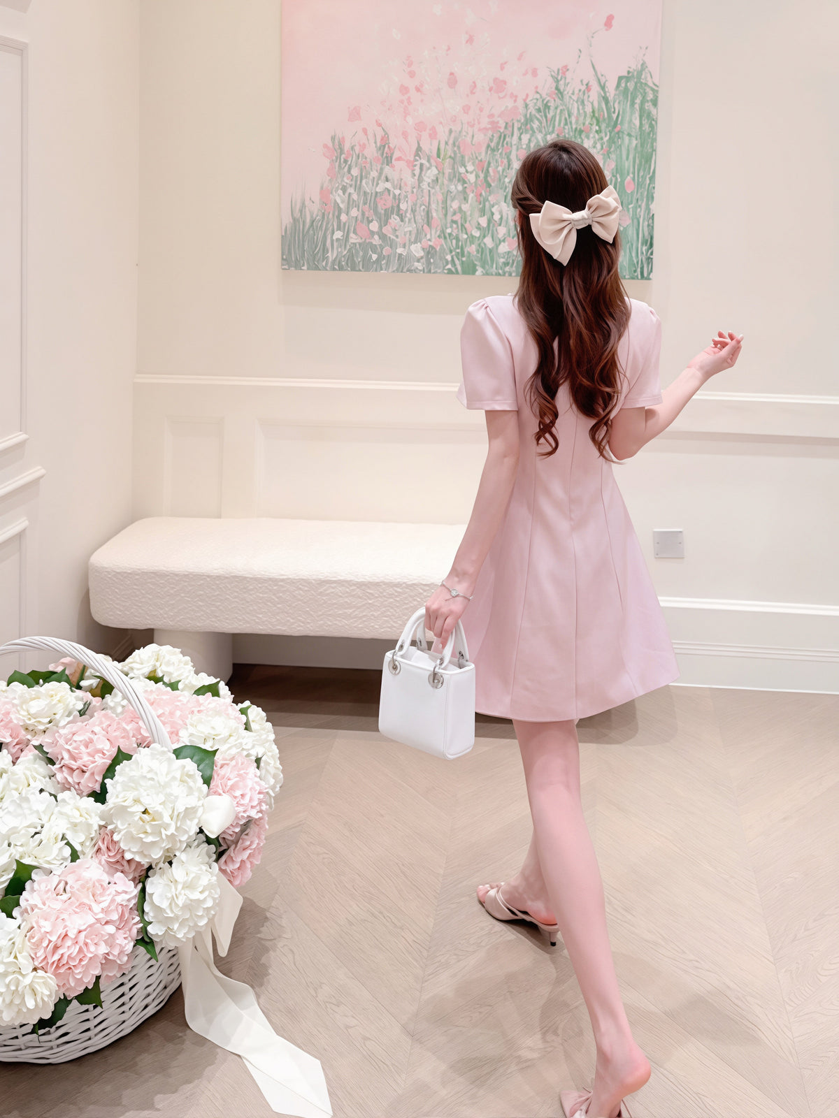 【dress】ラインストーンAラインワンピース Q8760