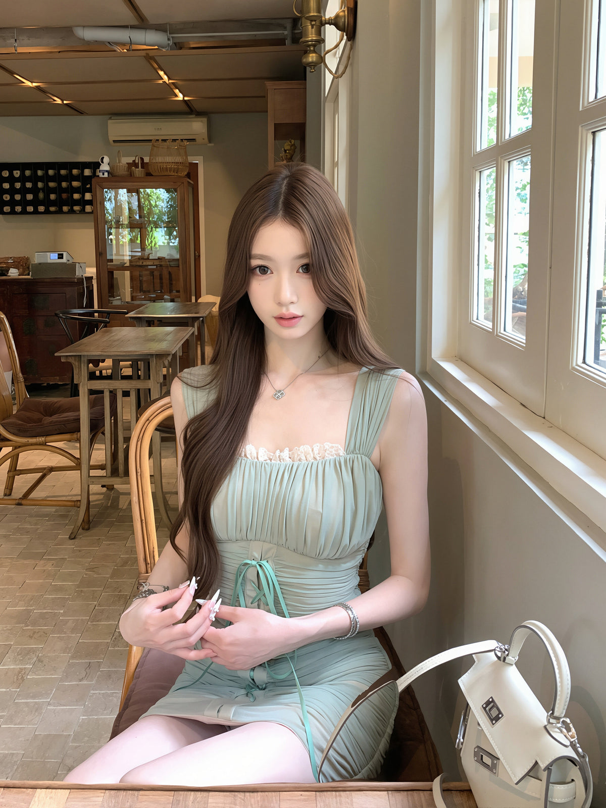 【dress】2WAYストラップギャザーミニワンピース Q8763