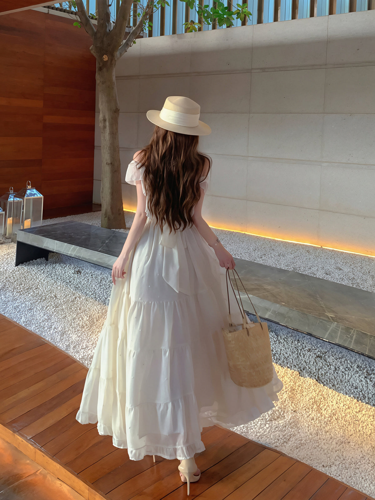 【dress】フリルロングワンピース Q8863