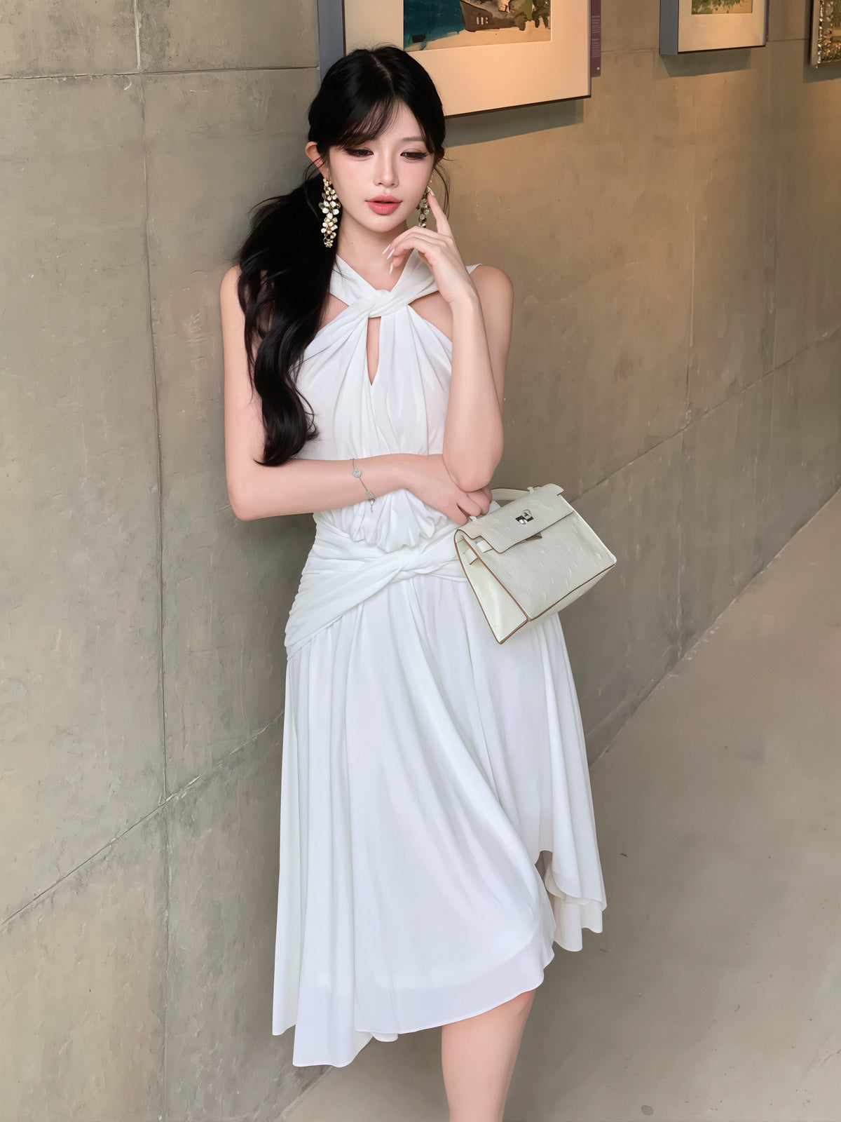 【dress】クロスネックワンピース Q8788
