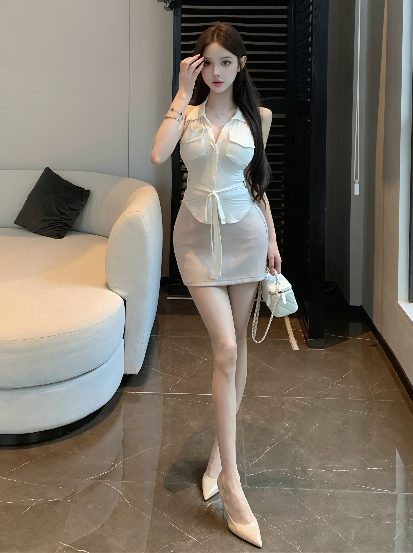 【tops】ノースリーブシャツ Q8853