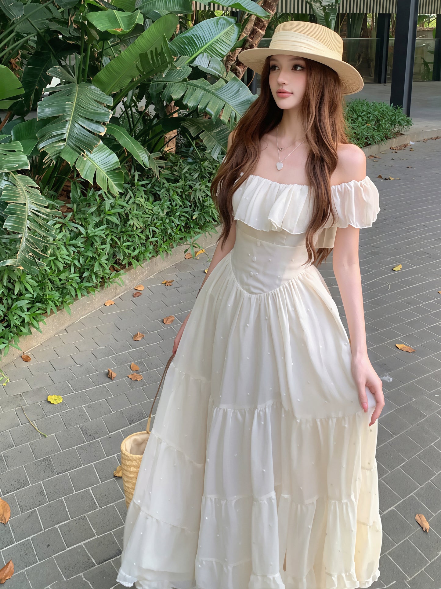 【dress】フリルロングワンピース Q8863