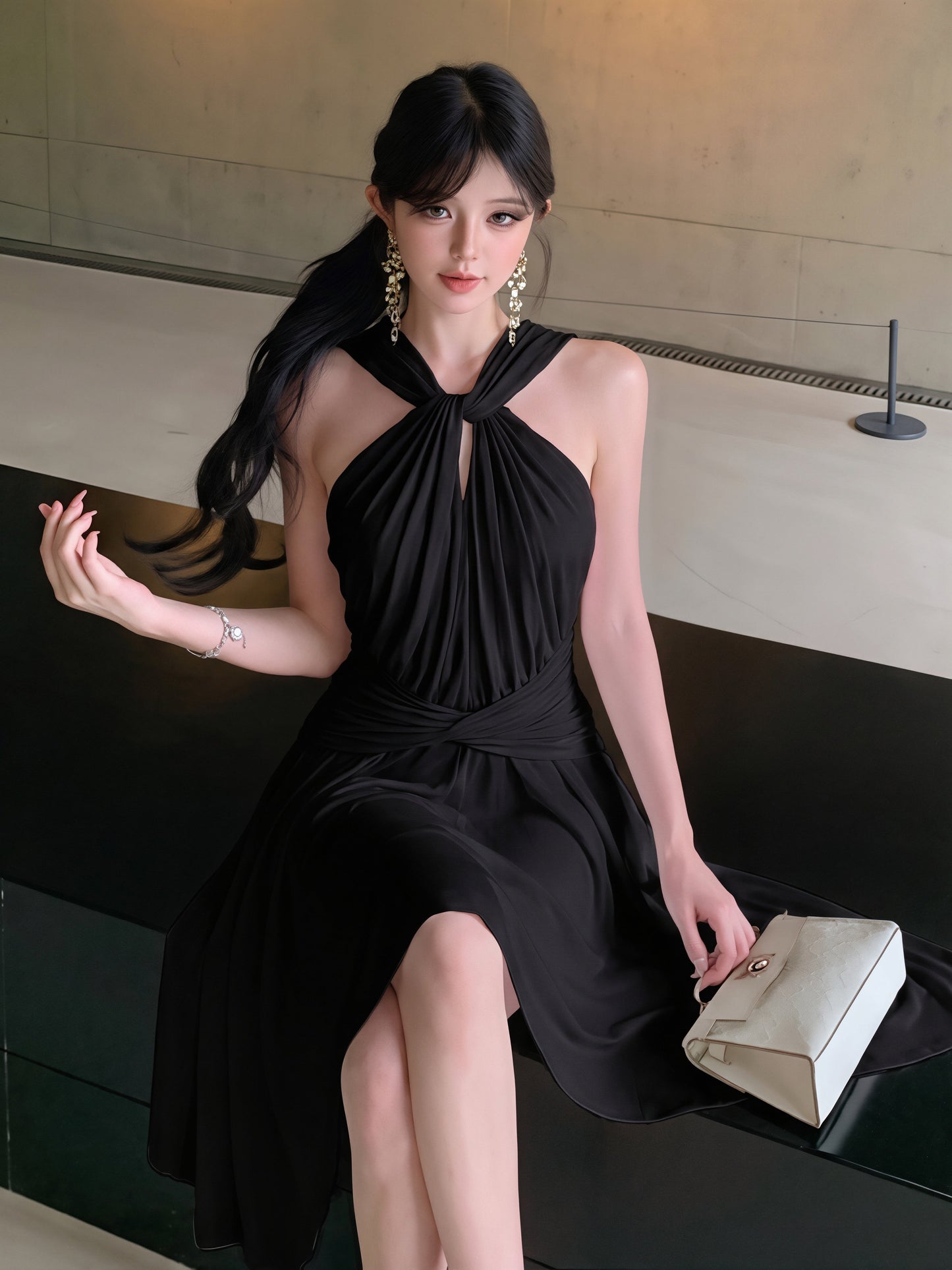 【dress】クロスネックワンピース Q8788