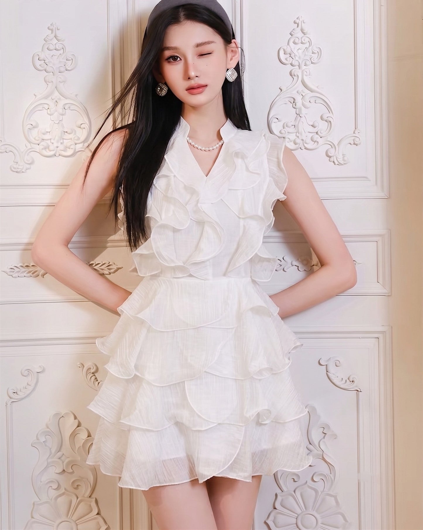 【dress】フリルミニワンピース   N3749