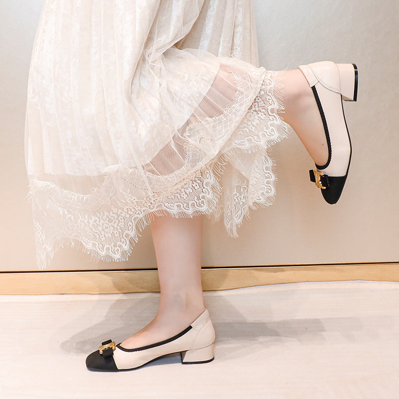 【shoes】履きやすいミドルヒールパンプスG23645