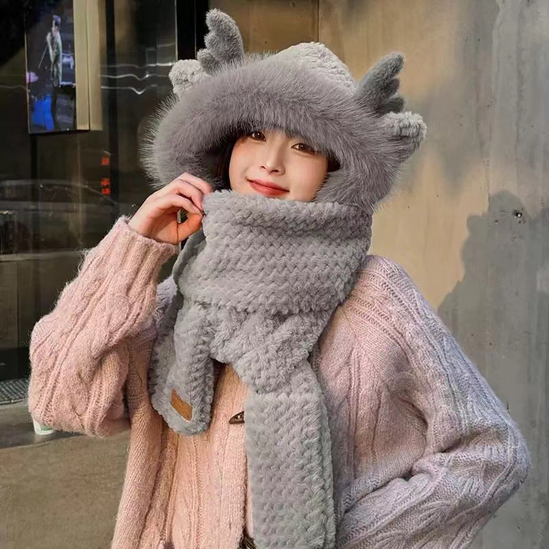 【小物】あったか一体化帽子F8311