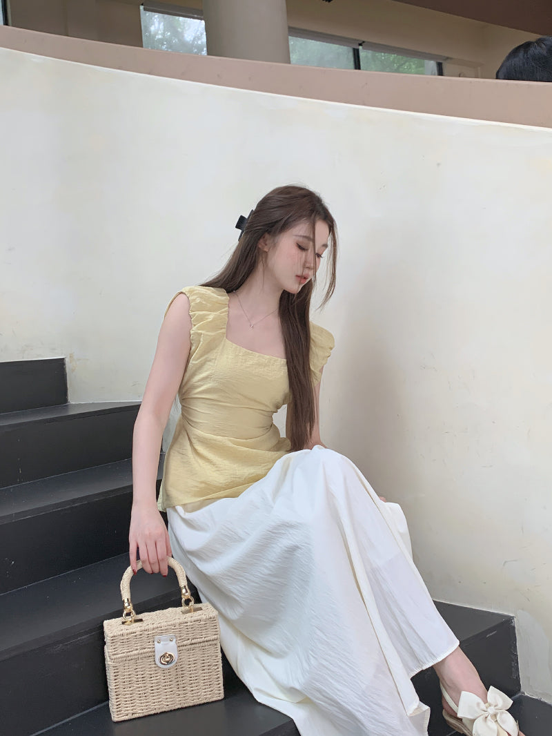 【tops】透かし彫りギャザーブラウスG22053