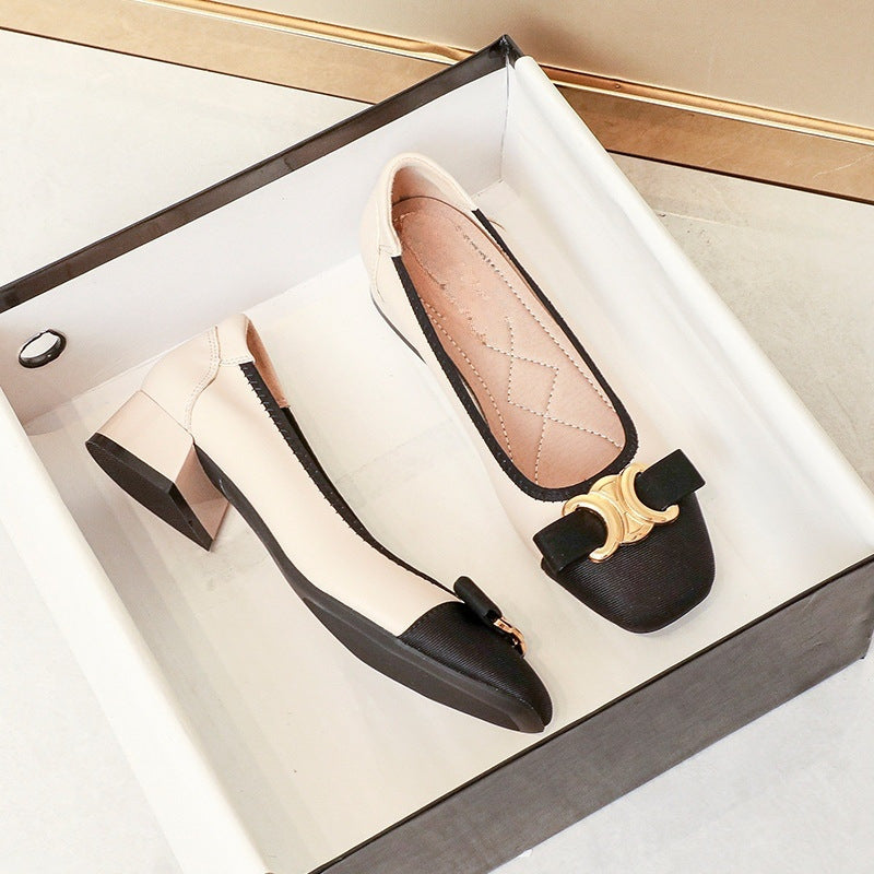 【shoes】履きやすいミドルヒールパンプスG23645