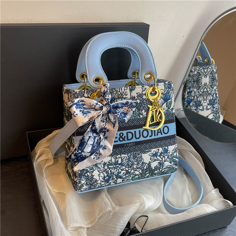 【小物】2way花柄バッグF7785