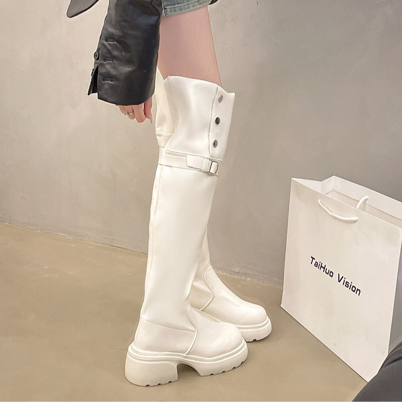 【shoes】3色厚底ブーツF8359