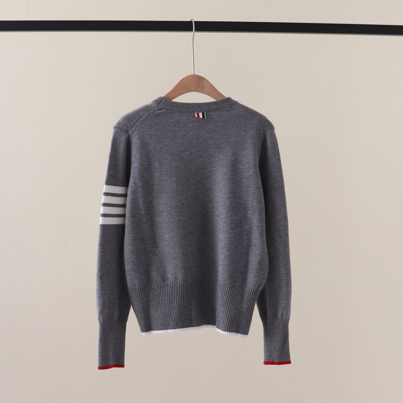 【tops】ラウンドネック長袖ニットセーターG23537