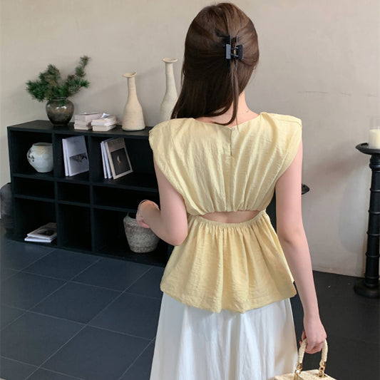 【tops】透かし彫りギャザーブラウスG22053